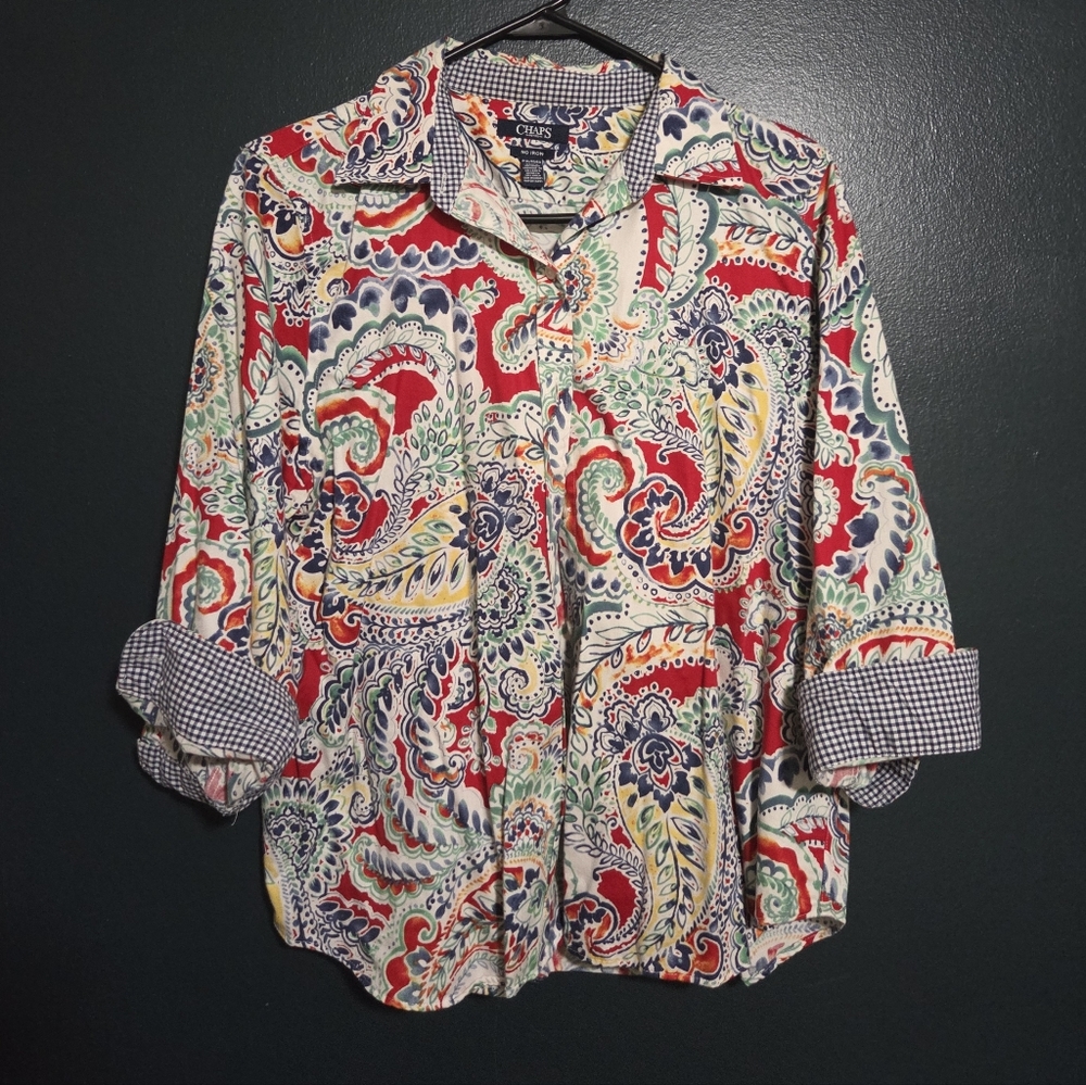 Chaps Multicolor Paisley Shirt